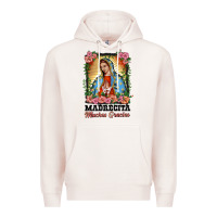 Pale Pink madrecita muchas gracias lady of Guadalupe Premium Hoodie - BarkalooDesign