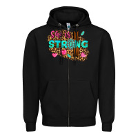 Black she is strong Zipper Hoodie - texasbilliewilder
