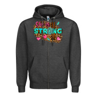 Charcoal Heather she is strong Zipper Hoodie - texasbilliewilder
