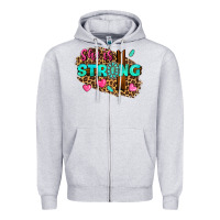 Heather Grey she is strong Zipper Hoodie - texasbilliewilder