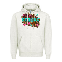 Oatmeal Heather she is strong Zipper Hoodie - texasbilliewilder