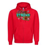 Red she is strong Zipper Hoodie - texasbilliewilder
