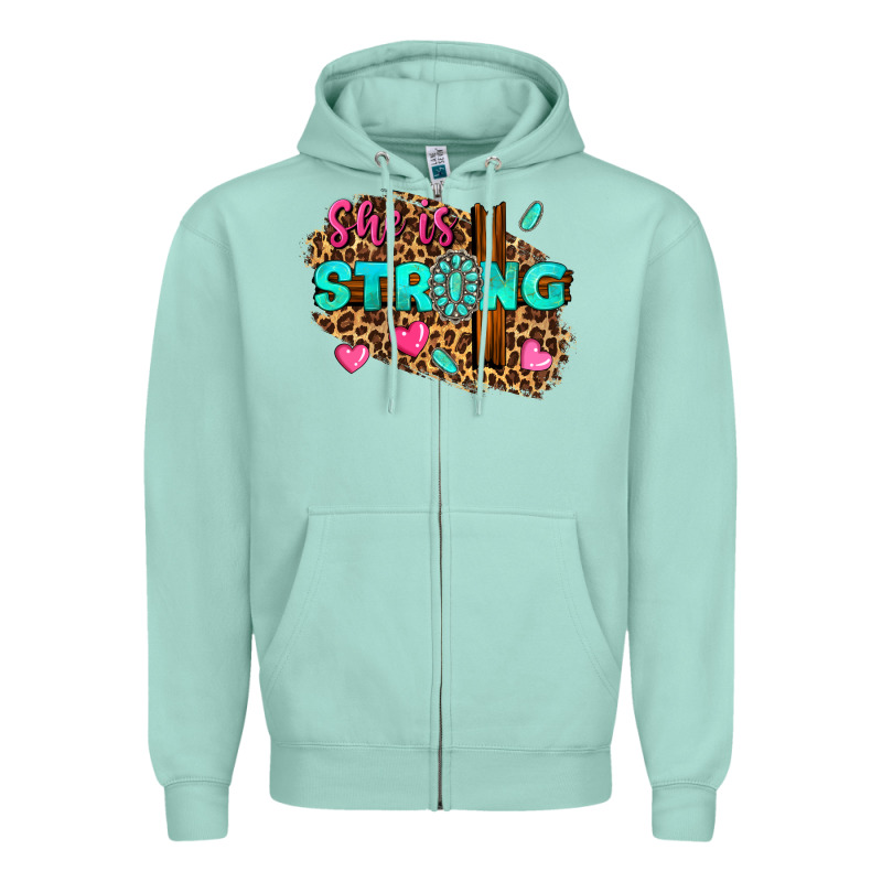 She Is Strong Zipper Hoodie by texasbilliewilder | Teevron