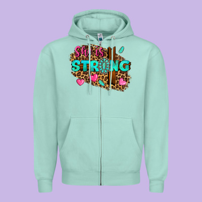 She Is Strong Zipper Hoodie Designed By Texasbilliewilder