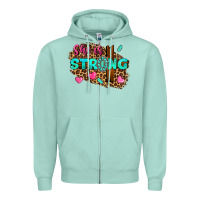 Seafoam she is strong Zipper Hoodie - texasbilliewilder