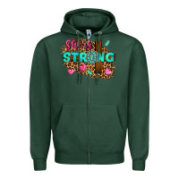 Sports Green she is strong Zipper Hoodie - texasbilliewilder