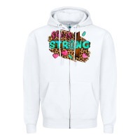 White she is strong Zipper Hoodie - texasbilliewilder