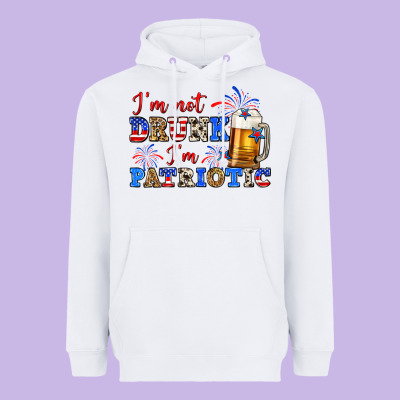 I'm Not Drunk I'm Patriotic Zillion Heavyweight Hoodie Designed By Zillion Design Studio