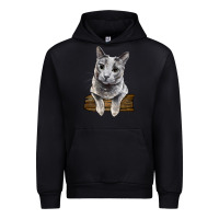Black Russian Blue Cat Face Urban Hoodie - LillyAllenDesigns