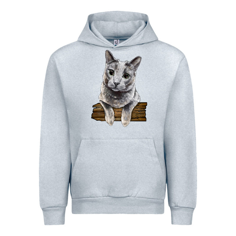 Russian Blue Cat Face Urban Hoodie by LillyAllenDesigns | Teevron