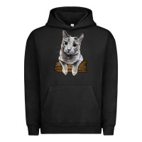 Pigment Black Russian Blue Cat Face Urban Hoodie - LillyAllenDesigns