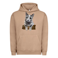 Pigment Burro Russian Blue Cat Face Urban Hoodie - LillyAllenDesigns
