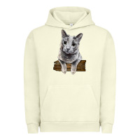 Pigment Pistachio Russian Blue Cat Face Urban Hoodie - LillyAllenDesigns