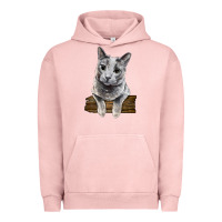 Pigment Salmon Russian Blue Cat Face Urban Hoodie - LillyAllenDesigns