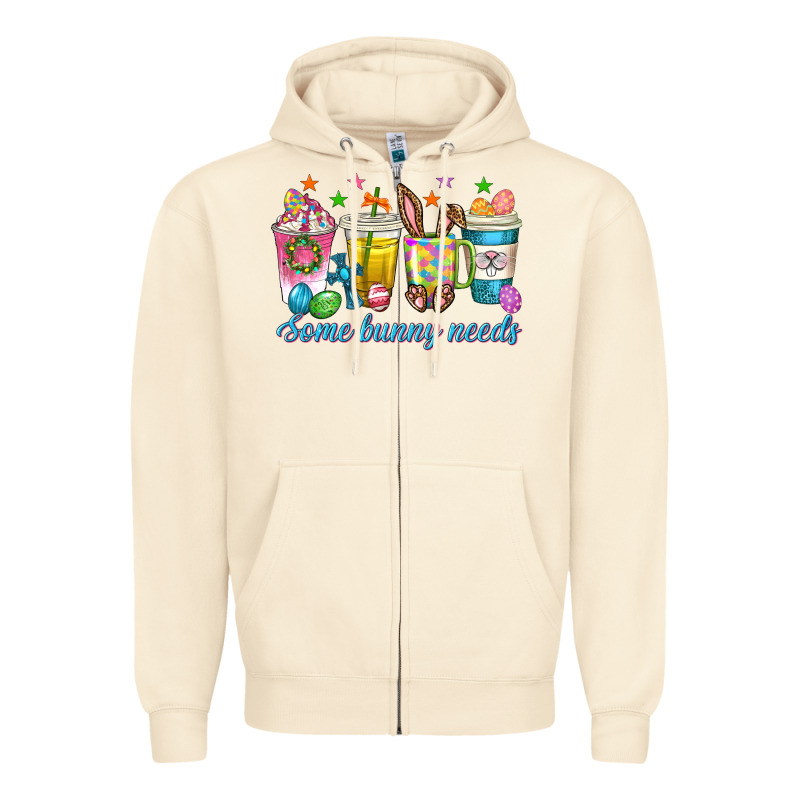 Some Bunny Needs Easter Coffee Cups Zipper Hoodie by texasbilliewilder | Teevron