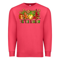 Cardinal Tis The Season Christmas With Softball And Gingerbread Man Premium Sweatshirt - FaDigitalArtStudio