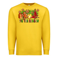 Lemon Tis The Season Christmas With Softball And Gingerbread Man Premium Sweatshirt - FaDigitalArtStudio