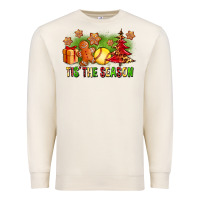Sandshell Tis The Season Christmas With Softball And Gingerbread Man Premium Sweatshirt - FaDigitalArtStudio