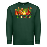 Sports Green Tis The Season Christmas With Softball And Gingerbread Man Premium Sweatshirt - FaDigitalArtStudio