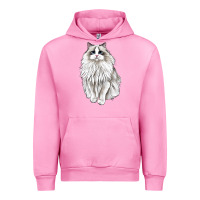 Fuchsia Pink Ragdoll Cat Urban Hoodie - LillyAllenDesigns