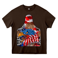 Chocolate Brown America Heavy Core Tee - CowhideDigitalArt