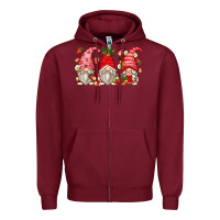 Burgundy strawberry gnomes Zipper Hoodie - Zillion Design Studio