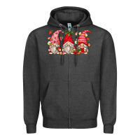 Charcoal Heather strawberry gnomes Zipper Hoodie - Zillion Design Studio