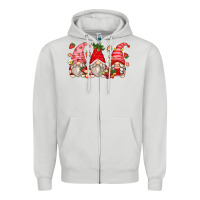Dove Grey strawberry gnomes Zipper Hoodie - Zillion Design Studio