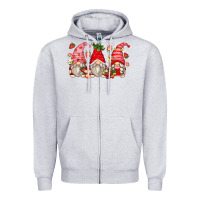 Heather Grey strawberry gnomes Zipper Hoodie - Zillion Design Studio