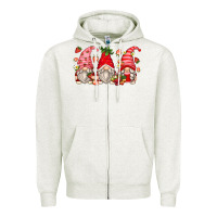Oatmeal Heather strawberry gnomes Zipper Hoodie - Zillion Design Studio