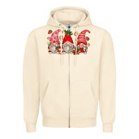 Sandshell strawberry gnomes Zipper Hoodie - Zillion Design Studio