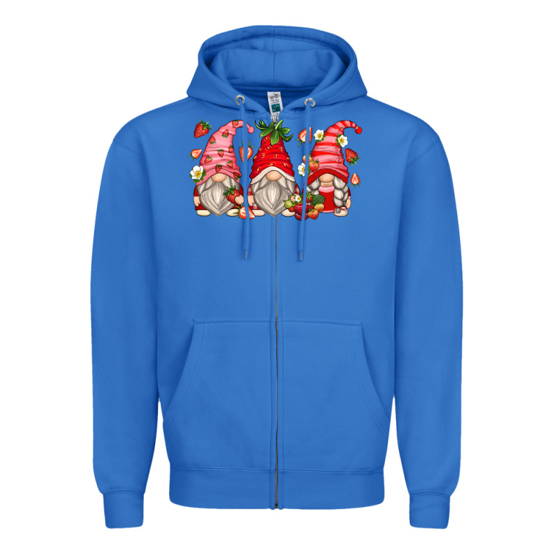 Strawberry Gnomes Zipper Hoodie by Zillion Design Studio | Teevron