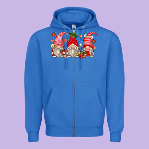 Strawberry Gnomes Zipper Hoodie Designed By Zillion Design Studio
