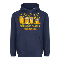 Navy Childhood Cancer Awareness Coffee Cups Heavyweight Hoodie - texasbilliewilder