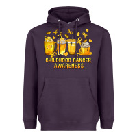 Plum Childhood Cancer Awareness Coffee Cups Heavyweight Hoodie - texasbilliewilder