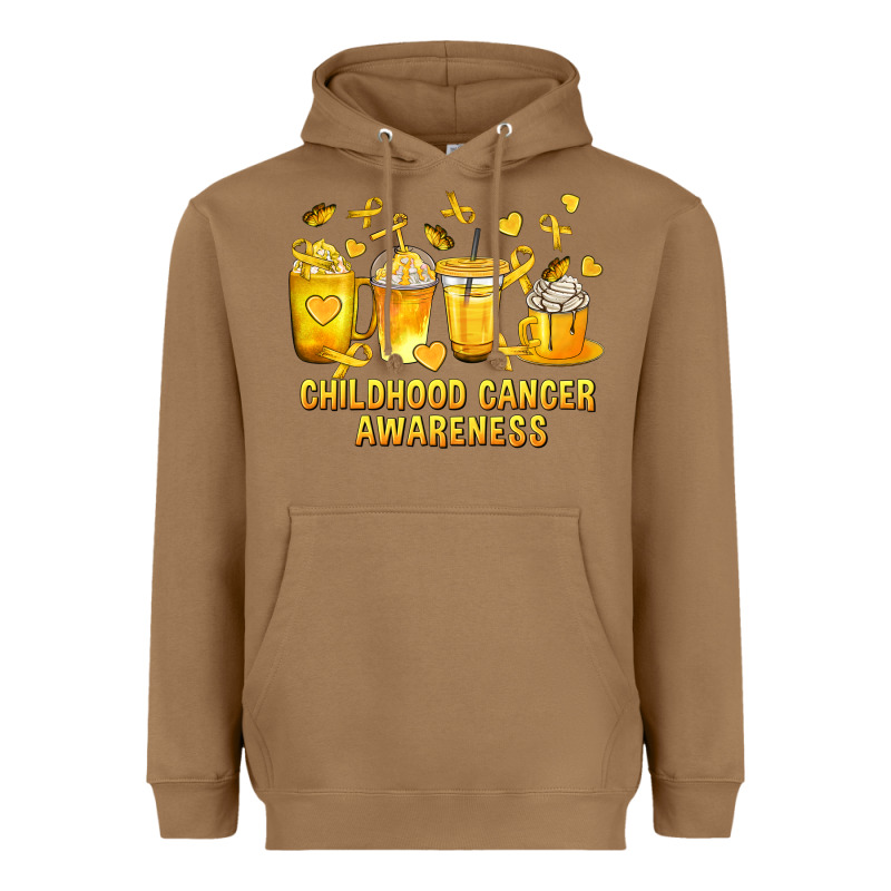 Childhood Cancer Awareness Coffee Cups Heavyweight Hoodie by texasbilliewilder | Teevron
