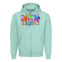 Seafoam nail tech gnomes Zipper Hoodie - Zillion Design Studio