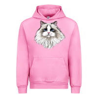 Fuchsia Pink Ragdoll Face Cat Urban Hoodie - LillyAllenDesigns