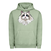 Pigment Oil Green Ragdoll Face Cat Urban Hoodie - LillyAllenDesigns