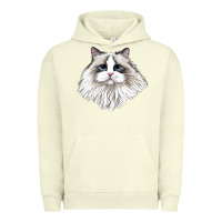 Pigment Pistachio Ragdoll Face Cat Urban Hoodie - LillyAllenDesigns