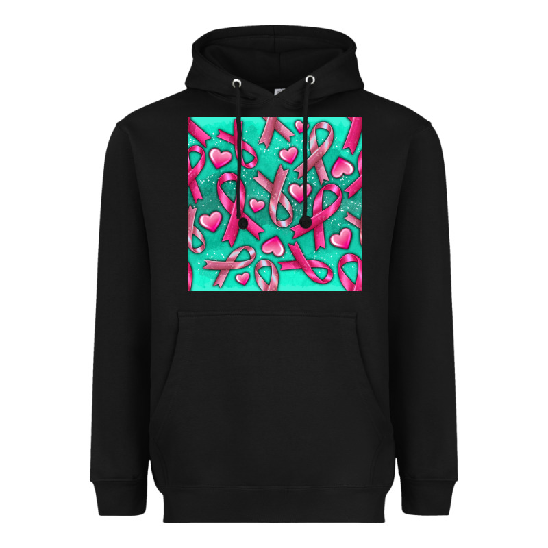 Cancer Ribbon With Heart Heavyweight Hoodie by texasbilliewilder | Teevron