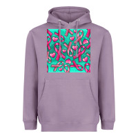 Lavender Cancer Ribbon with Heart Heavyweight Hoodie - texasbilliewilder