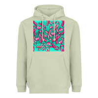 Matcha Cancer Ribbon with Heart Heavyweight Hoodie - texasbilliewilder
