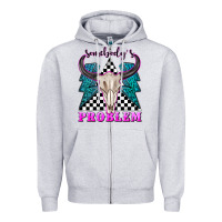 Heather Grey somebodys problem Zipper Hoodie - texasbilliewilder