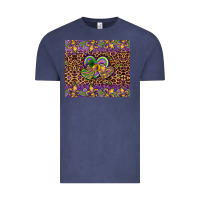 Vintage Denim mardi gras fleur de lis hearts leopard glitter Vintage Tee - Artiststas