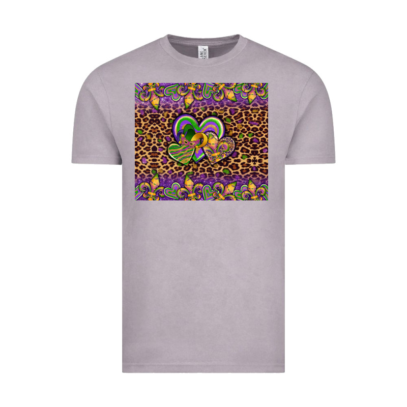 Mardi Gras Fleur De Lis Hearts Leopard Glitter Vintage Tee by Artiststas | Teevron