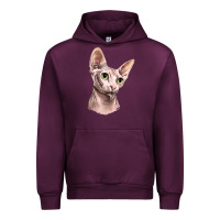 Mauve Wine Sphynx Cat Urban Hoodie - LillyAllenDesigns