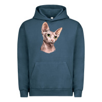 Pigment Midnight Navy Sphynx Cat Urban Hoodie - LillyAllenDesigns