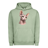 Pigment Oil Green Sphynx Cat Urban Hoodie - LillyAllenDesigns
