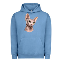 Pigment Pebble Blue Sphynx Cat Urban Hoodie - LillyAllenDesigns